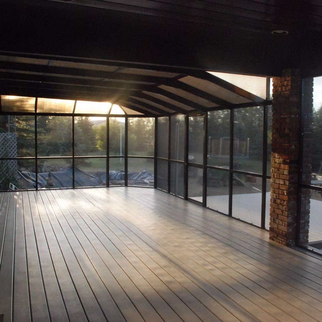 Pool deck with lounge chairs